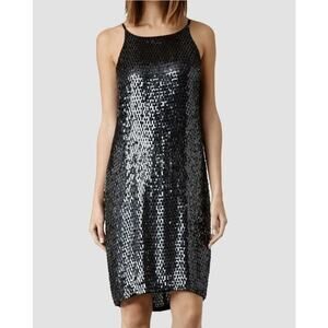 All Saints Cecile Beaded Hand Embellished Dress Size 4